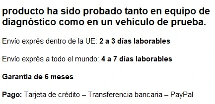 Entrega urgente de ECU – 1 a 2 días hábiles